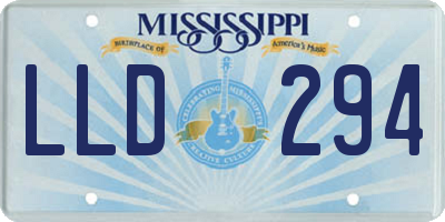 MS license plate LLD294