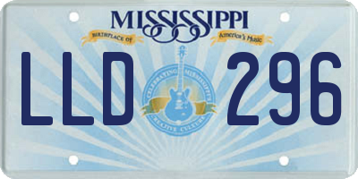 MS license plate LLD296