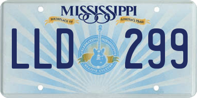 MS license plate LLD299