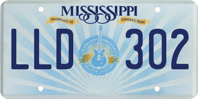 MS license plate LLD302