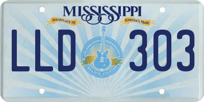 MS license plate LLD303