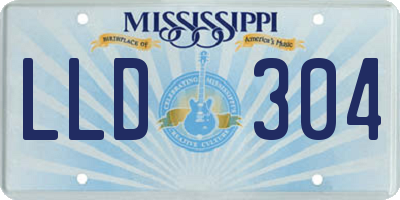 MS license plate LLD304