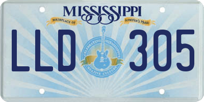 MS license plate LLD305