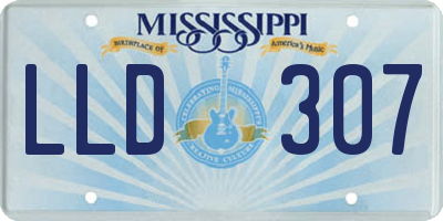 MS license plate LLD307