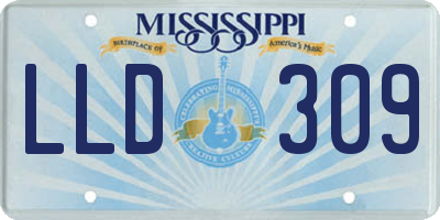 MS license plate LLD309