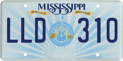 MS license plate LLD310