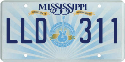 MS license plate LLD311