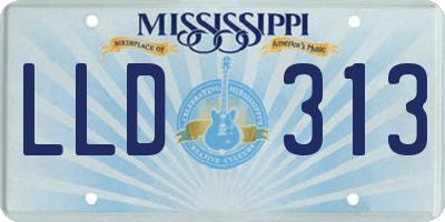 MS license plate LLD313