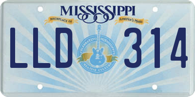 MS license plate LLD314
