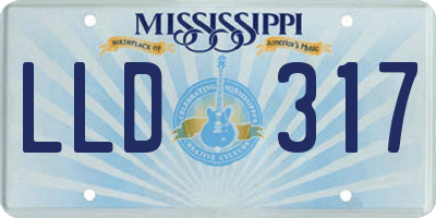 MS license plate LLD317