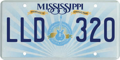 MS license plate LLD320