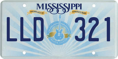 MS license plate LLD321