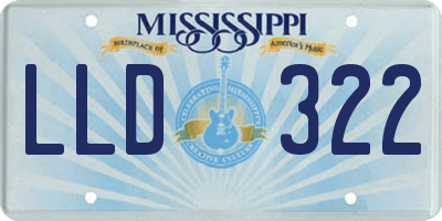 MS license plate LLD322