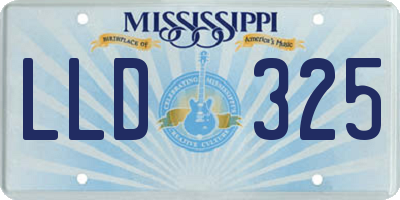 MS license plate LLD325