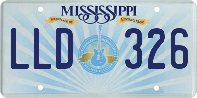 MS license plate LLD326