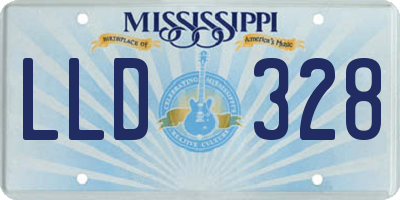 MS license plate LLD328