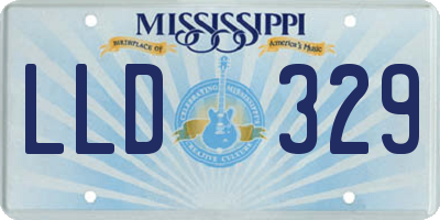 MS license plate LLD329