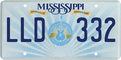MS license plate LLD332