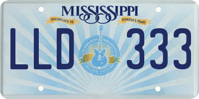 MS license plate LLD333