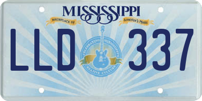 MS license plate LLD337