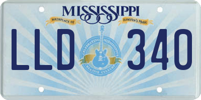 MS license plate LLD340