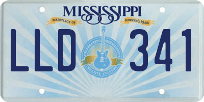 MS license plate LLD341