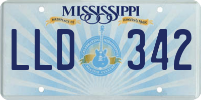 MS license plate LLD342