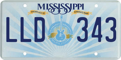 MS license plate LLD343