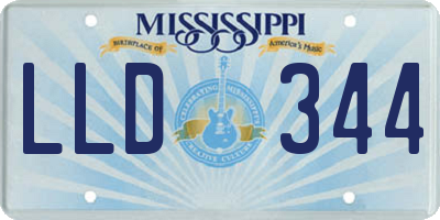 MS license plate LLD344