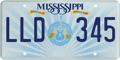 MS license plate LLD345
