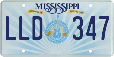MS license plate LLD347