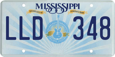 MS license plate LLD348