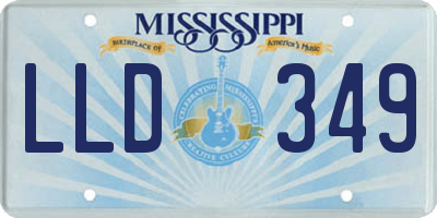 MS license plate LLD349