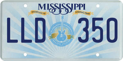 MS license plate LLD350