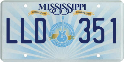 MS license plate LLD351