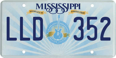 MS license plate LLD352