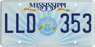 MS license plate LLD353