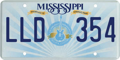 MS license plate LLD354