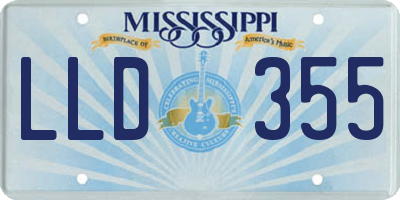MS license plate LLD355