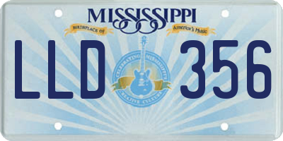 MS license plate LLD356