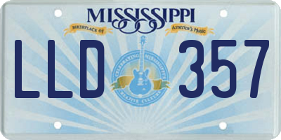 MS license plate LLD357