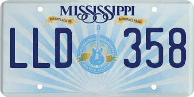 MS license plate LLD358