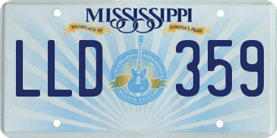 MS license plate LLD359