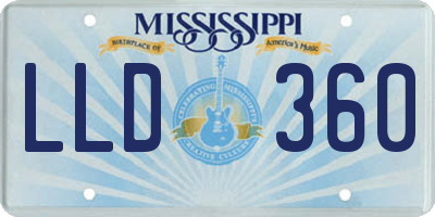 MS license plate LLD360