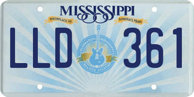 MS license plate LLD361