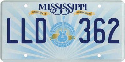MS license plate LLD362