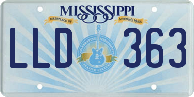 MS license plate LLD363