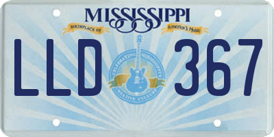 MS license plate LLD367