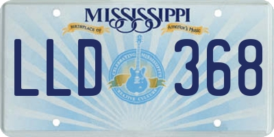 MS license plate LLD368