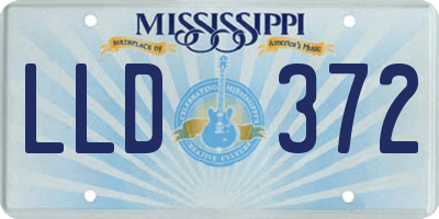 MS license plate LLD372